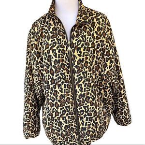 Vintage 90’s Silk Leopard/ Cheetah Lightweight Quilted Jacket Medium